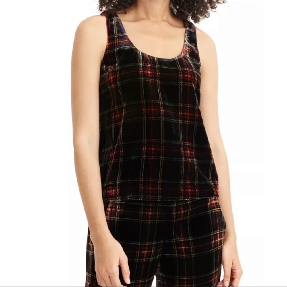 J. CREW TARTAN VELVET TOP - Picture 2 of 8